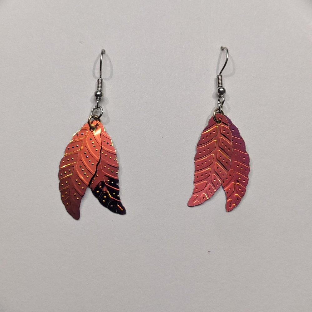 Red/Orange Feather Earrings